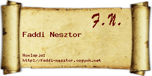 Faddi Nesztor névjegykártya